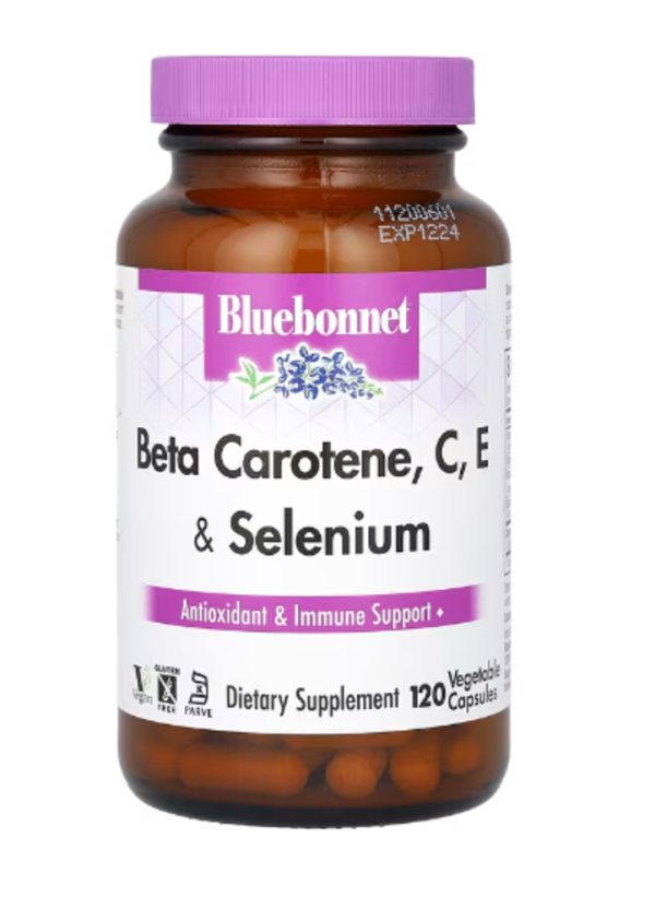Bluebonnet Nutrition, Beta Carotene, C, E & Selenium, 120 Vegetable Capsules
