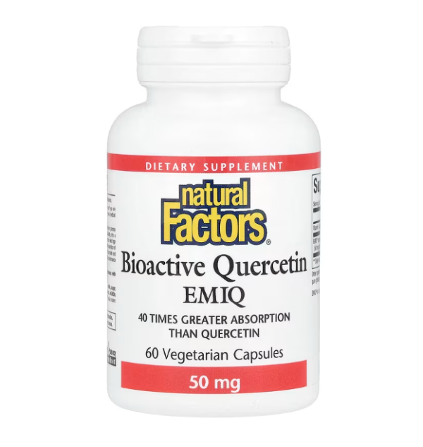 Natural Factors, Bioactive Quercetin EMIQ, 50 mg, 60 Vegetarian Capsule