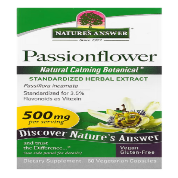 Nature's Answer, Passionflower, 500 mg, 60 Vegetarian Capsule (250 mg per Capsule)