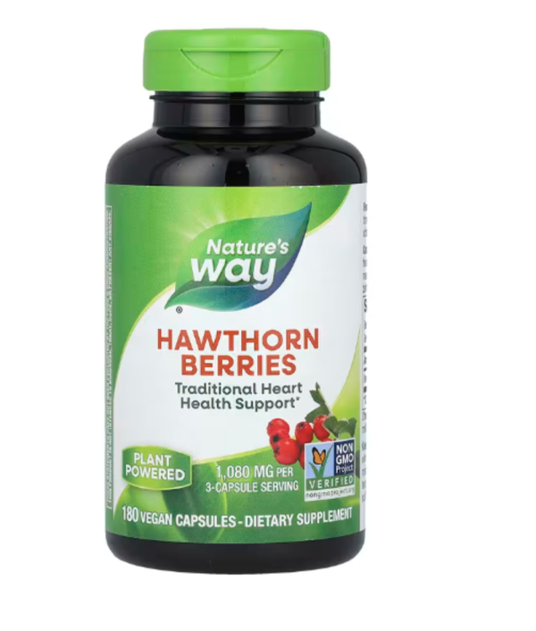 Nature's Way, Hawthorn Berries, 1,530 mg, 180 Vegan Capsules (510 mg per Capsule)