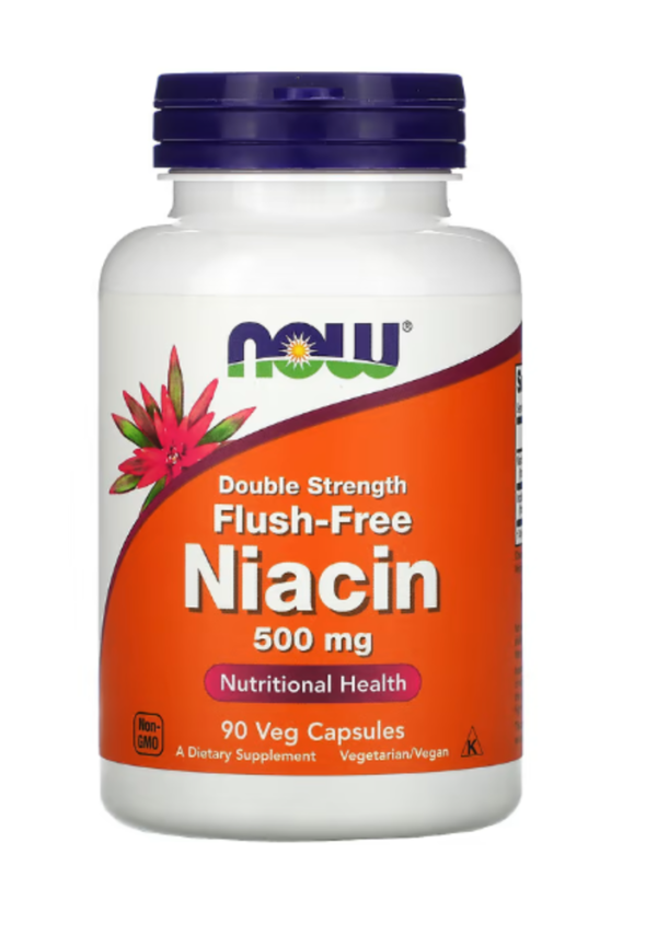 Now Foods, Flush-Free Niacin, Double Strength, 500 mg, 90 Vcaps