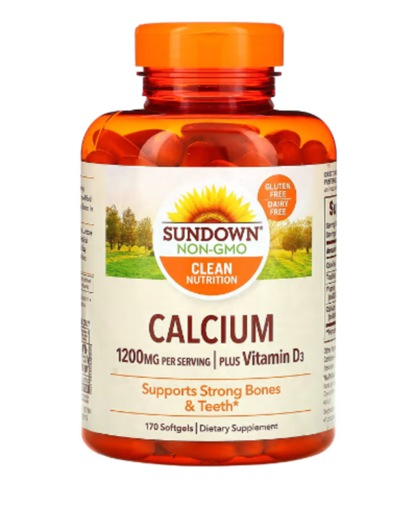 Sundown Naturals, Calcium Plus Vitamin D3, 1,200 mg, 170 Softgels (600 mg per Softgel)